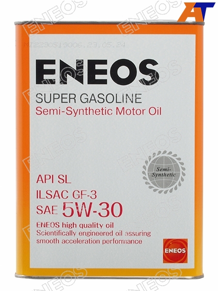 Масло моторное полусинтетическое ENEOS Super Gasoline 5W-30 SL GF-3 4л ENEOS OIL1361