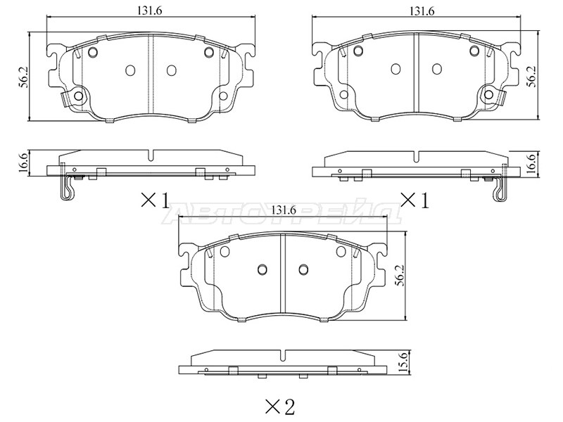 Колодки тормозные (Спереди) Mazda 626 97-02 / Capella 87-02
