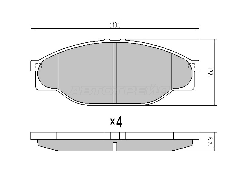 Колодки тормозные (Спереди) Toyota Hiace 89-04 / Hilux Pick Up 88-94