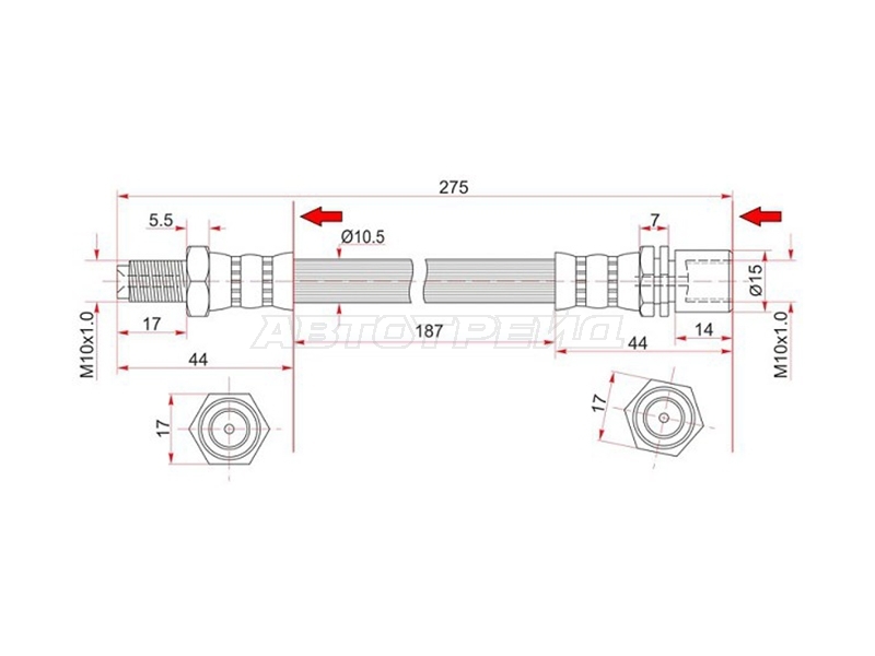 Шланг тормозной (Спереди) Toyota Land Cruiser 80-04 / Land Cruiser Prado (J70) 87-96