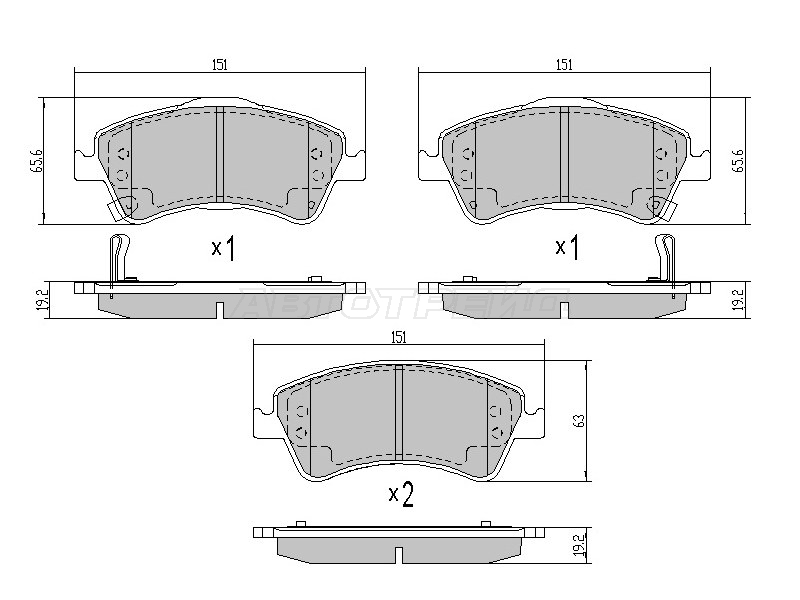 Колодки тормозные (Спереди) Toyota Avensis (T270) 08-18 / Corolla 06-13