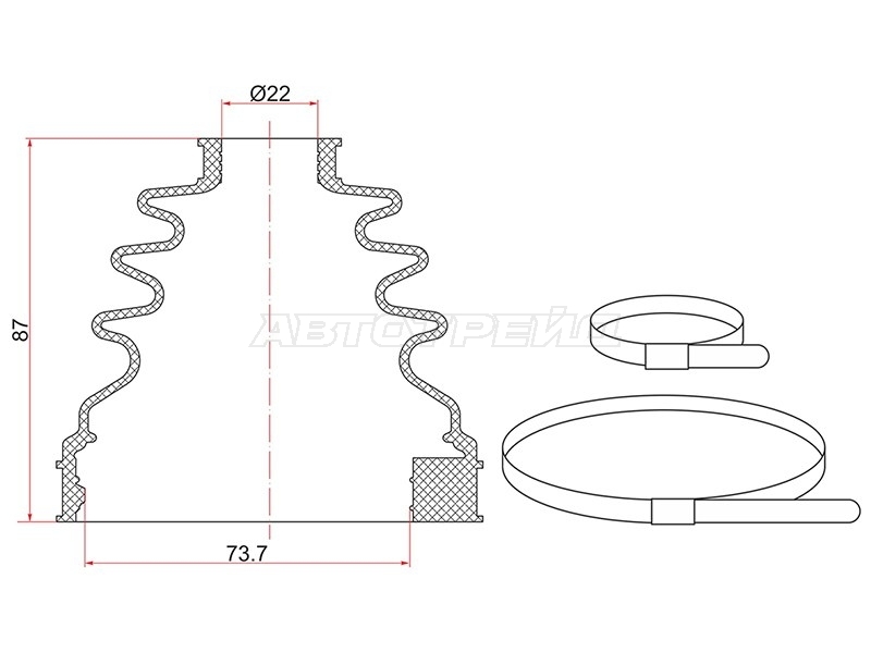 Пыльник шруса (Внутр/ Спереди) Nissan Almera 12-19 / Sunny 06-12