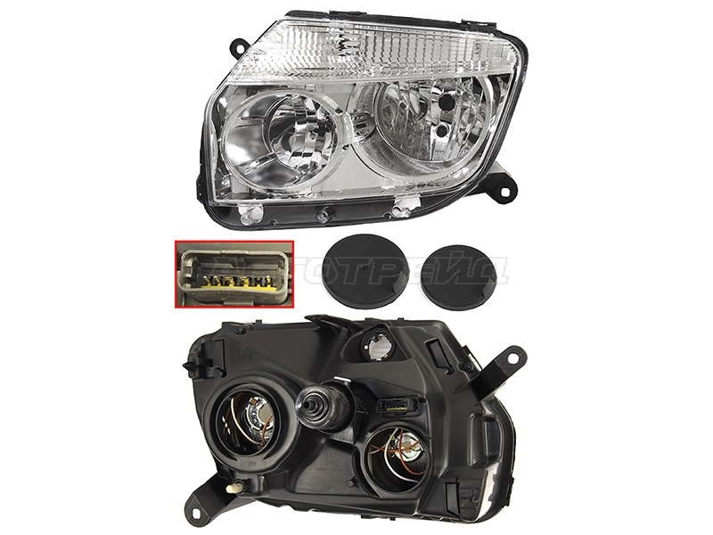 Фара Renault Duster 10-15 (Слева/ Галоген/ Ручная регулировка)