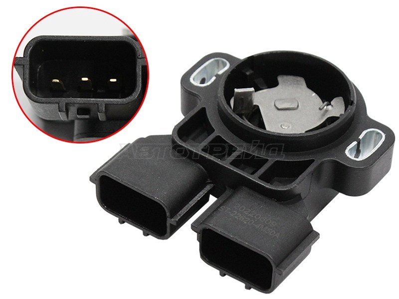 Датчик положения дроссельной заслонки NISSAN QG/SR/KA/VQ/TB (под 2 фишки) SAT ST226204M50A