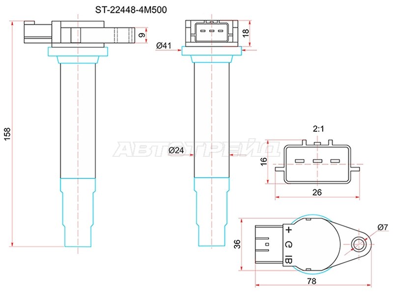 Катушка зажигания Nissan AD 99-08 / Almera 00-03 QG18DEN