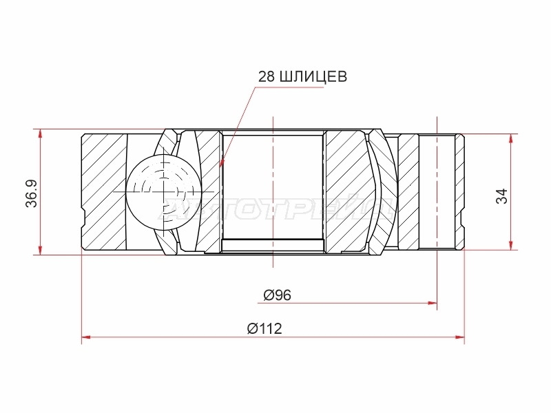 Шрус (Спереди/ Внутр) Audi Q7 05-15 / Volkswagen Touareg 02-18