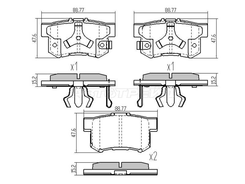 Колодки тормозные (Сзади) Honda Accord 91-16 / Civic 95-12