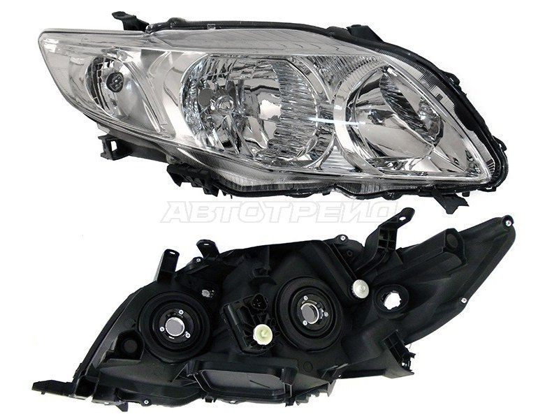 Фара Toyota Corolla (E150) 06-10 (Справа/ Галоген/ С электрокорректором)