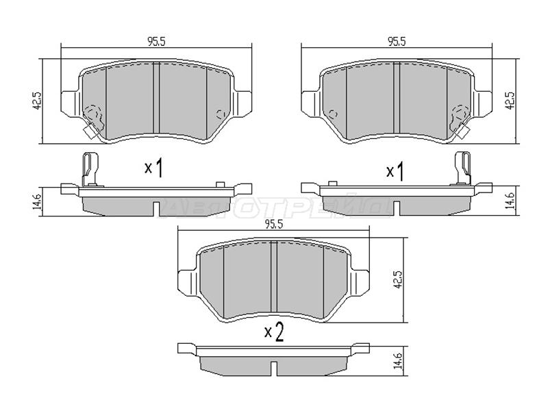 Колодки тормозные (Сзади) Opel Astra 98-13 / Corsa 00-03