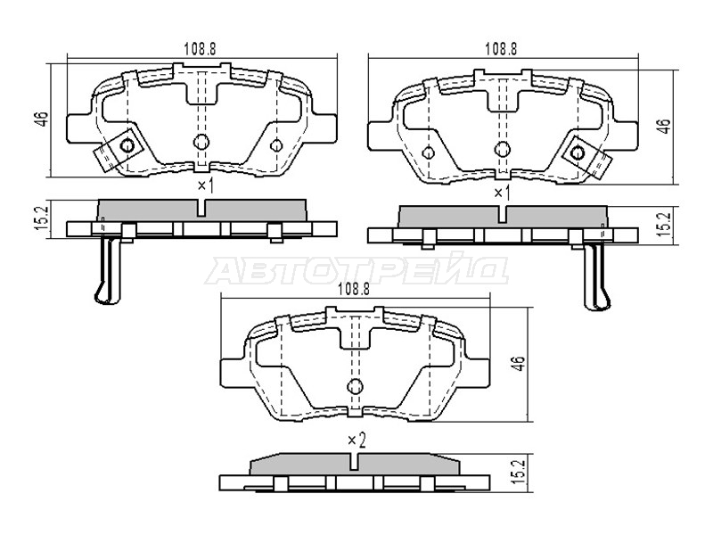 Колодки тормозные (Сзади) Honda Civic 11-17 / Stepwgn 05-09
