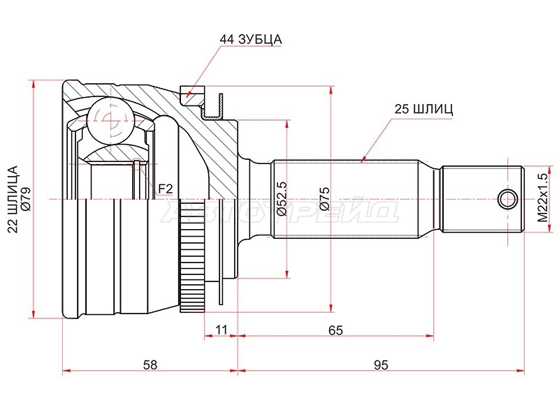 Шрус (Спереди/ Наруж) Hyundai Elantra 00-09 / Accent 94-12