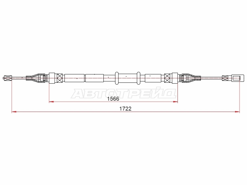 Трос ручного тормоза Audi 80 91-95