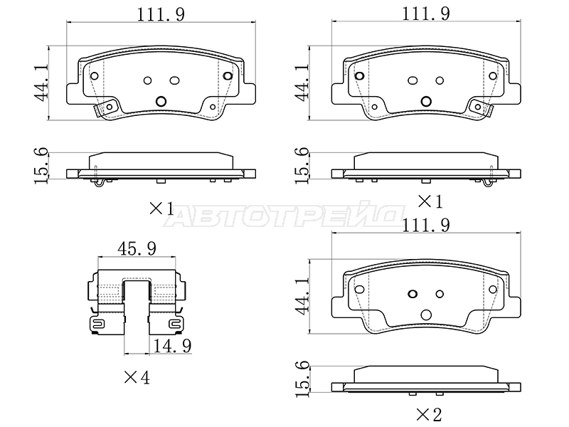 Колодки тормозные (Сзади) Hyundai Sonata 19- / Tucson 21-