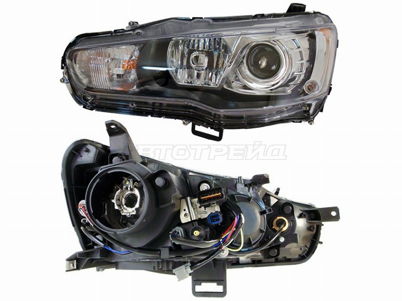 Фара Mitsubishi Lancer 07-17 / Lancer Evolution 07-17 (Слева/ Ксенон/Галоген/ С электрокорректором)