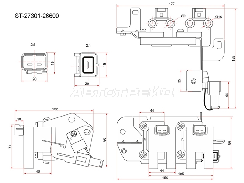 Катушка зажигания Hyundai Elantra 00-09 / Kia Cerato 04-07 G4ED;G4EE;G4GR
