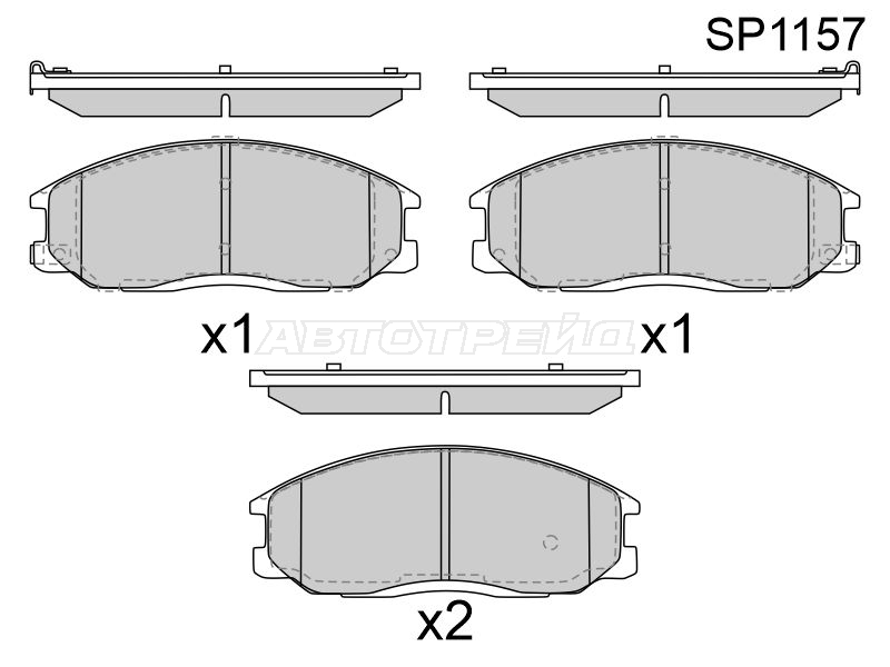 Колодки тормозные перед SSANGYONG ACTYON 05-11/ KYRON 05-/ REXTON 01 HI-Q-SANGSIN BRAKE SP1157