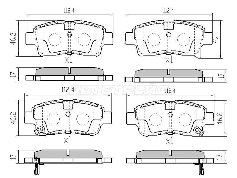 Колодки тормозные (Спереди) Toyota Probox 02-14 / Succeed 02-14