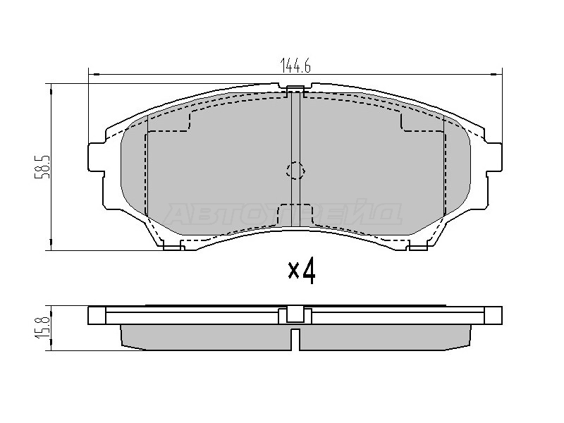 Колодки тормозные (Спереди) Ford Ranger USA 97-11 / Mazda B-Series 98-06
