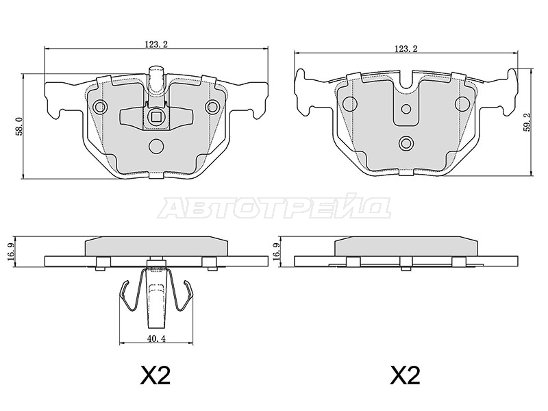 Колодки тормозные (Сзади) BMW 3-Series 05-14 / X1 09-12