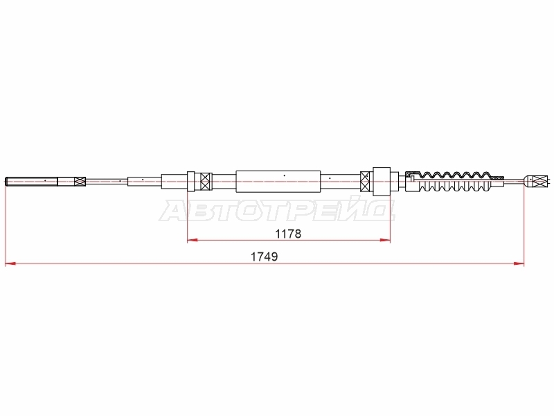 Трос ручного тормоза Volkswagen Passat 88-00