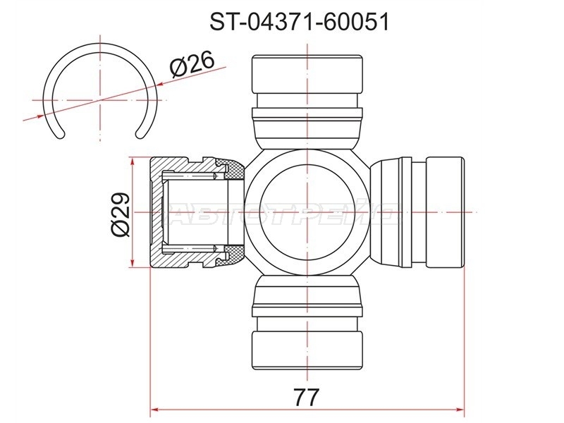 Крестовина карданного вала Toyota Camry Japan 82-86 / Crown 79-99