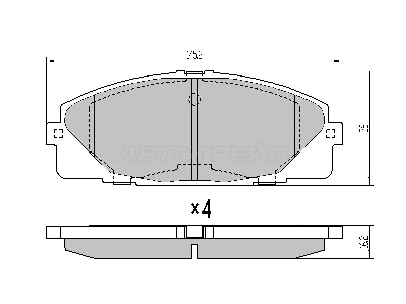 Колодки тормозные (Спереди) Toyota Hiace 82-20 / Grand Hiace 99-02