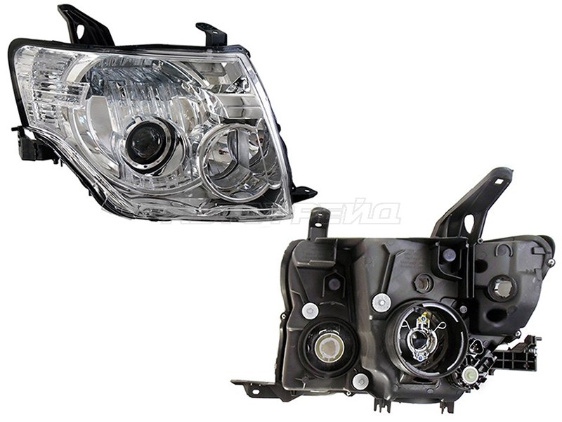Фара Mitsubishi Pajero 06-15 (Справа/ Ксенон/Галоген/ С электрокорректором)