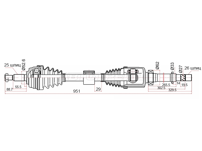 Привод в сборе Renault Arkana 18- / Duster 10-21 (Спереди/ Справа)