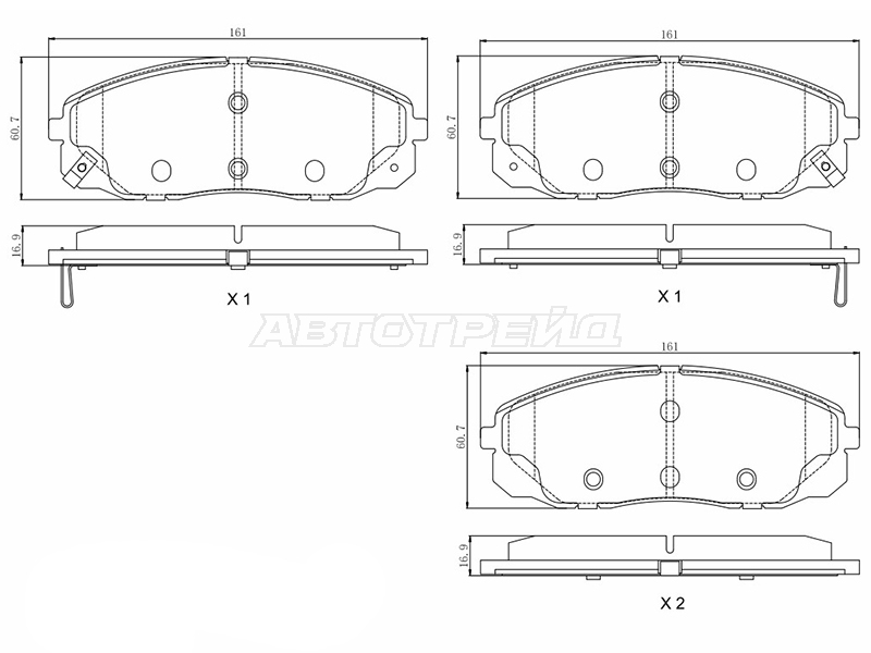 Колодки тормозные (Спереди) Kia Carnival 14-20