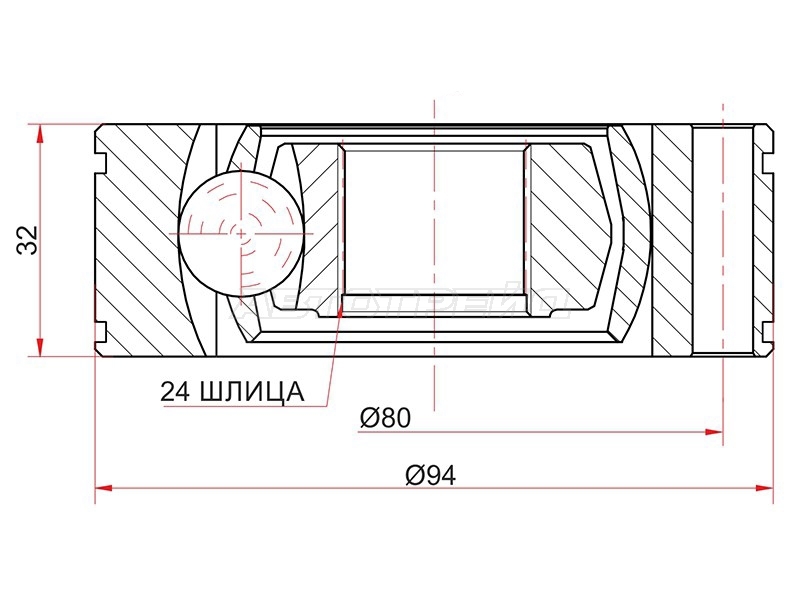 Шрус Kia Sorento 02-09 / Hyundai Terracan 01-07