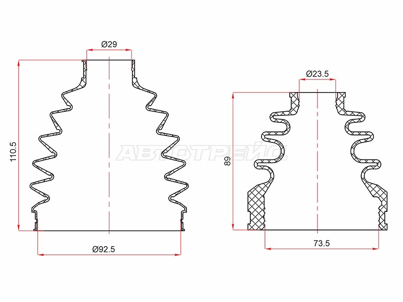 Комплект пыльника Toyota Corolla (E150,E180) 06-19 / Auris 06-16