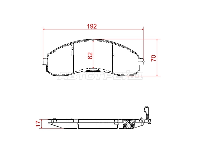 Колодки тормозные (Спереди) Kia Bongo 04-19