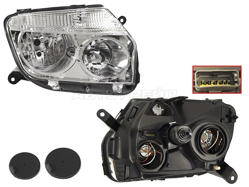 Фара Renault Duster 10-15 (Справа/ Галоген/ Ручная регулировка)