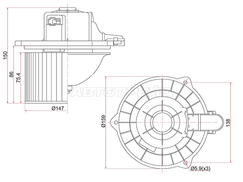 Мотор отопителя салона (Левый руль) Hyundai Sonata 04-10 / Accent 99-12