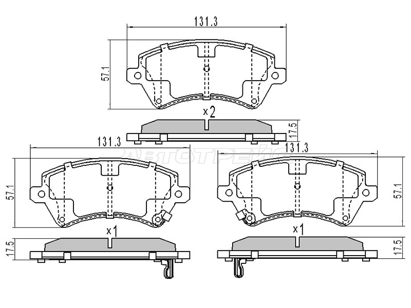 Колодки тормозные (Спереди) Toyota Corolla (E120) 00-07 / Corolla Fielder 00-06
