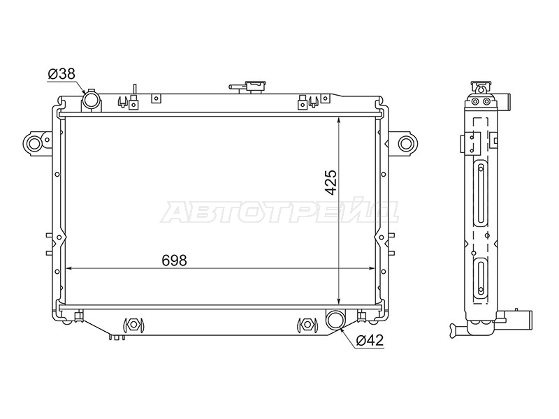 Радиатор Toyota Land Cruiser (J100) 98-07 / Land Cruiser Cygnus 98-07