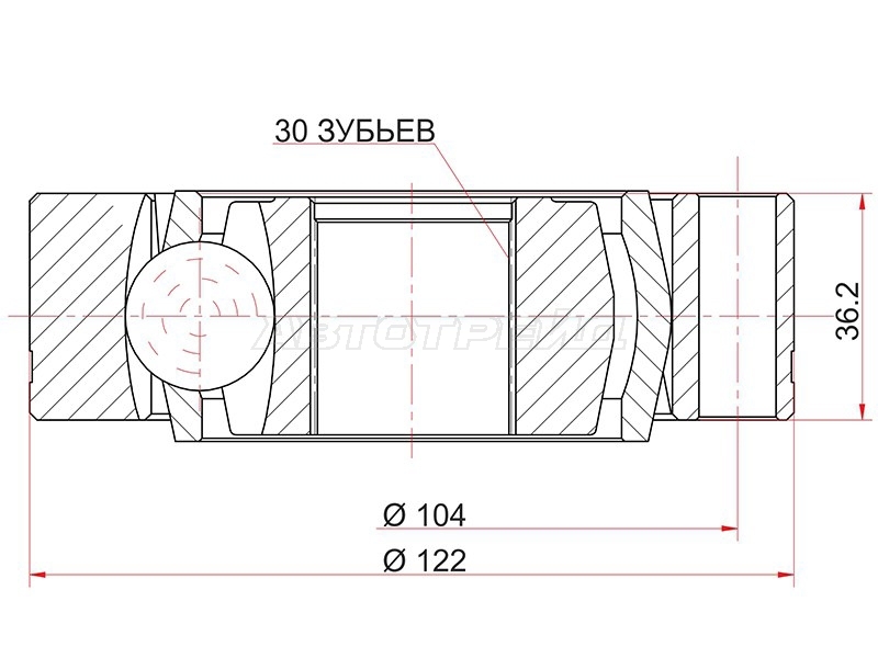 Шрус (Спереди/ Внутр) Mercedes-Benz V-Class 96-03 / Vito 96-03