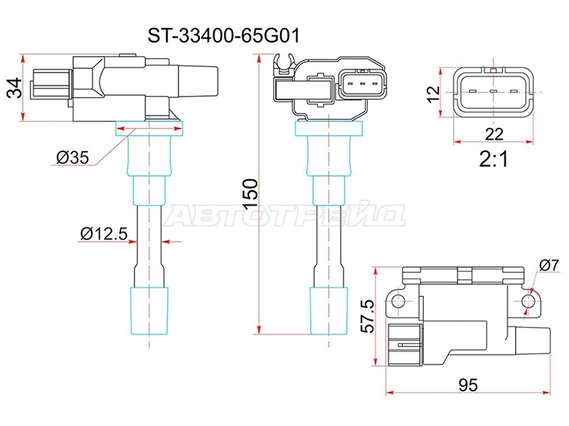 Катушка зажигания Suzuki Escudo 05-12 / Grand Vitara 05-16 F9QB;M16A;M18A