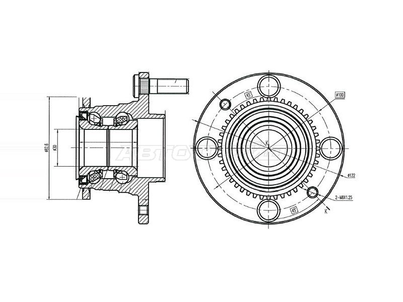 Ступичный узел Mazda Familia 98-08 / 323 85-00 (Справа=Слева/ Сзади)