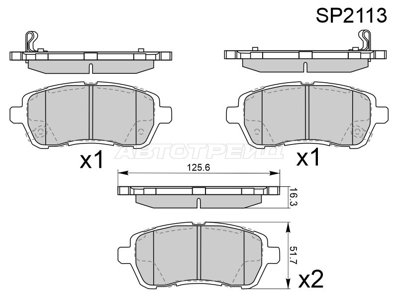 Колодки тормозные перед MAZDA2 07-/FORD FIESTA 08 HI-Q-SANGSIN BRAKE SP2113