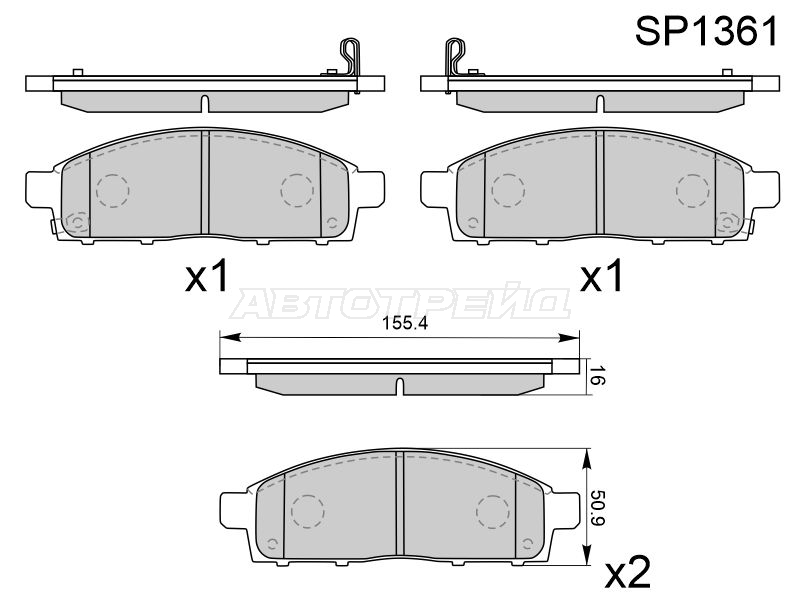 Колодки тормозные перед  MMC L200 06- PAJERO SPORT 98-09 CHALLENGER II 08- NISSAN NV200 10 HI-Q-SANGSIN-BRAKE SP1361