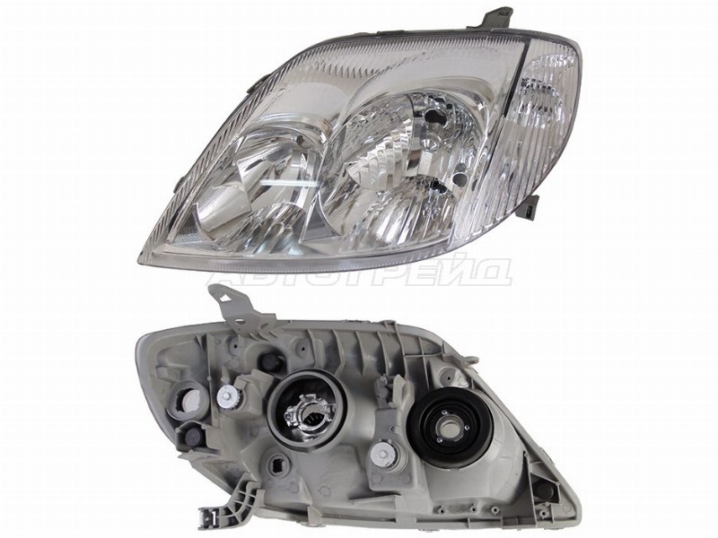 Фара Toyota Corolla (E120) 02-07 / Corolla Fielder 02-04 (Слева/ Галоген/ С электрокорректором)