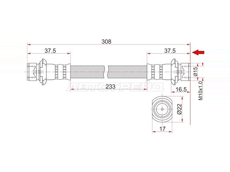 Шланг тормозной (Сзади/ Слева) Toyota Land Cruiser (J200) 07-23