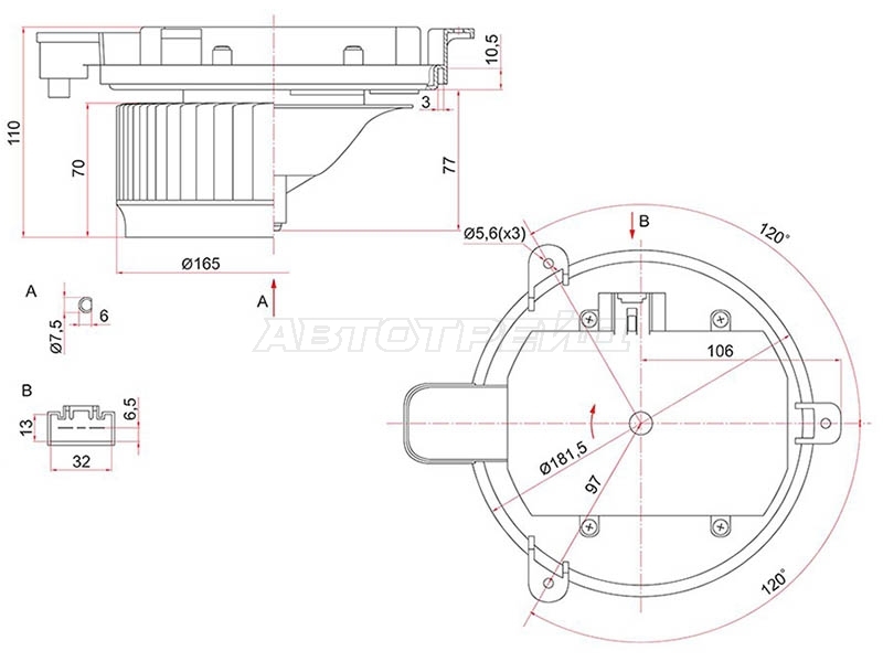 Мотор отопителя салона (Левый руль) Toyota Land Cruiser (J200) 07-21 / Lexus GS 05-12