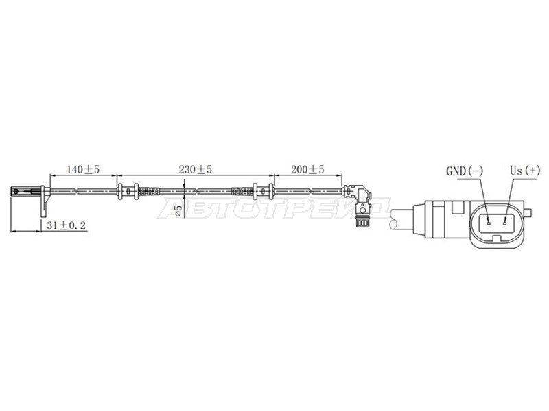 Датчик ABS Mercedes-Benz C-Class 00-08 / CLK-Class 02-10 (Спереди/ Справа=Слева)