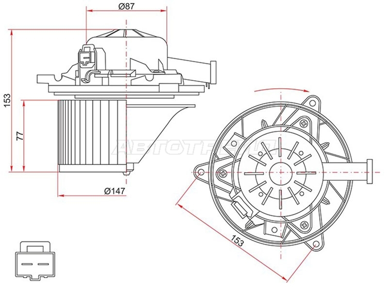Мотор отопителя салона (Левый руль) Chevrolet Cruze 09-15 / Daewoo Lacetti 08-11, фото 2