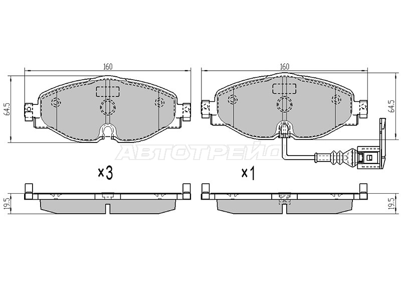 Колодки тормозные (Спереди) Audi A3 12- / Q3 18-