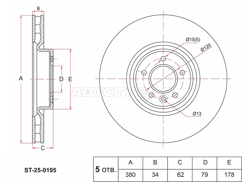 Диск тормозной (Спереди) Land Rover Range Rover 12-22 / Range Rover Sport 09-22