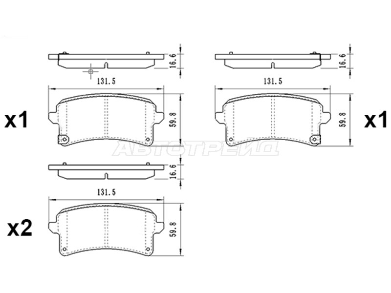 Колодки тормозные (Сзади) Haval H9 15-24 / Changan Hunter Plus 22-