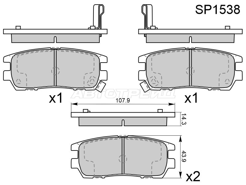 Колодки тормозные зад MMC PAJERO 90-99/ GALANT 03 HI-Q-SANGSIN BRAKE SP1538